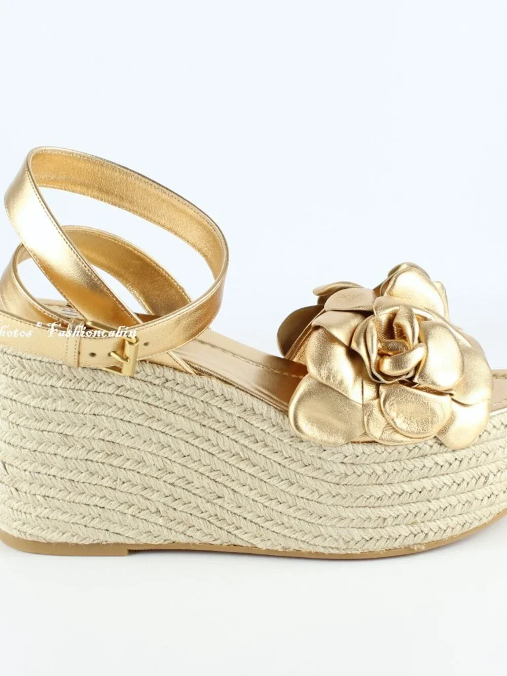 NEW Valentino Garavani Atelier 03 Rose Metallic Leather Espadrilles Sandal EU 39